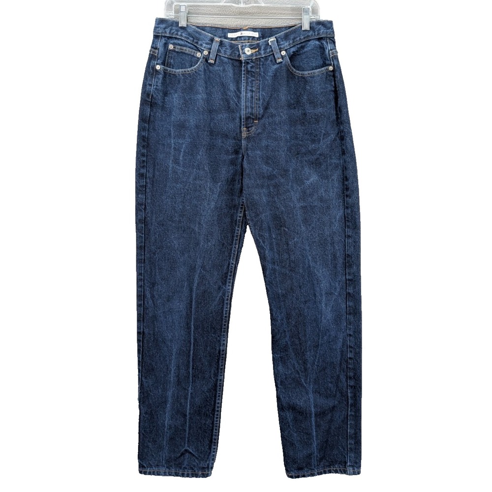 Vintage Tommy‎ Hilfiger Jeans Women's Size 14 Blue Thick Denim High Waisted Logo